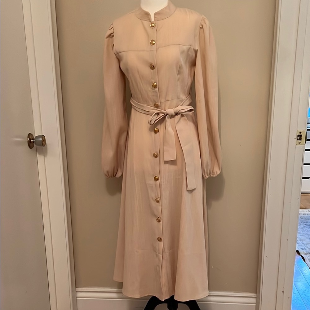 SHEIN | Women’s Size XS Elegant Cream Button-Down Maxi Dress